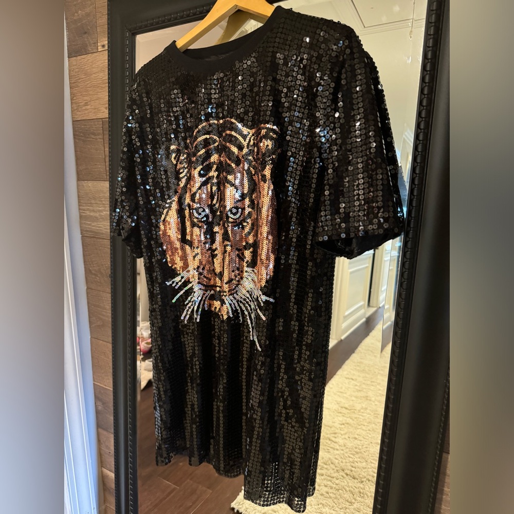 Sequin tee dress